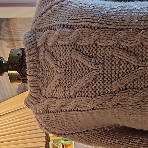 Nice Vintage Chunky Handknit Aran Fisherman Style Cream Wool Sweater M-L Unisex - Picture 2 of 5